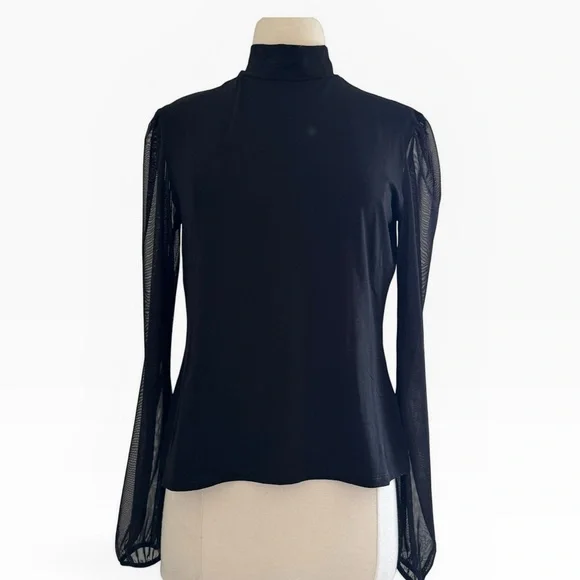 Marcella NYC Liv Mock Neck Mesh Top - Picture 5 of 12